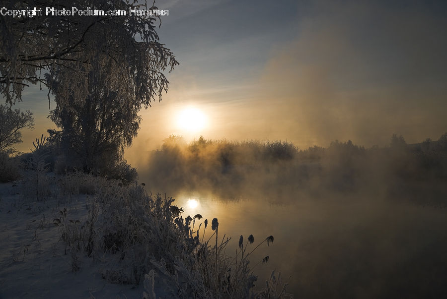 Dawn, Dusk, Sky, Sunrise, Sunset, Fog, Landscape