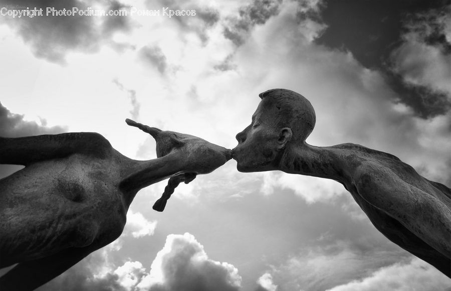 Art, Sculpture, Statue, Cloud, Cumulus, Sky, Azure Sky