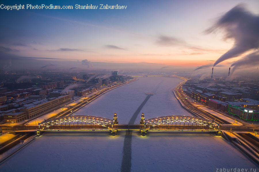 Freeway, Road, Train, Vehicle, City, Downtown, Metropolis