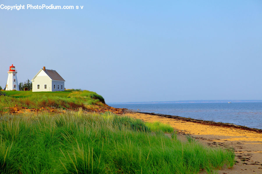 Beacon, Building, Lighthouse, Water Tower, Field, Grass, Grassland