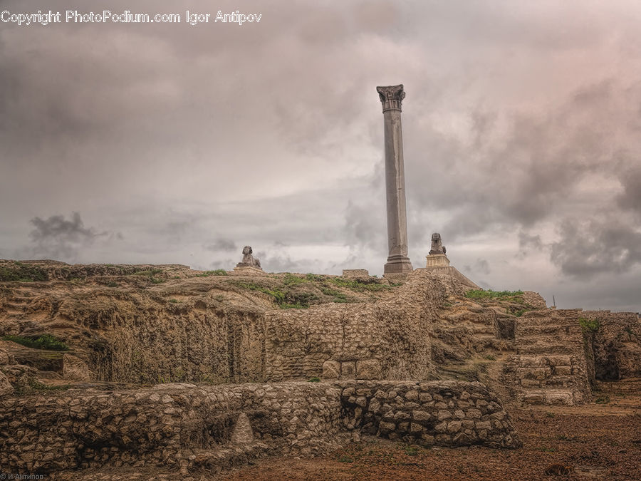 Beacon, Building, Lighthouse, Water Tower, Monument, Ruins, Plant