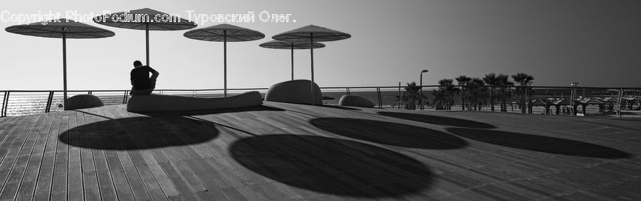 Umbrella, Boardwalk, Deck, Path, Sidewalk, Walkway, Intersection