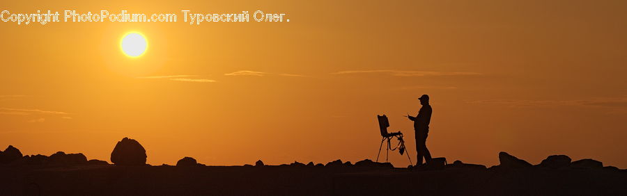 Sun, Leisure Activities, Silhouette