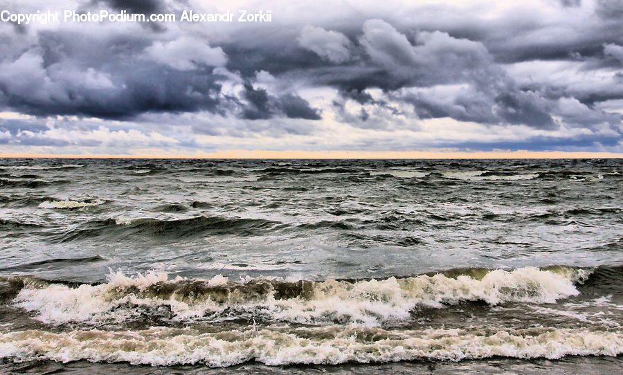 Ocean, Outdoors, Sea, Water, Sea Waves, Azure Sky, Cloud