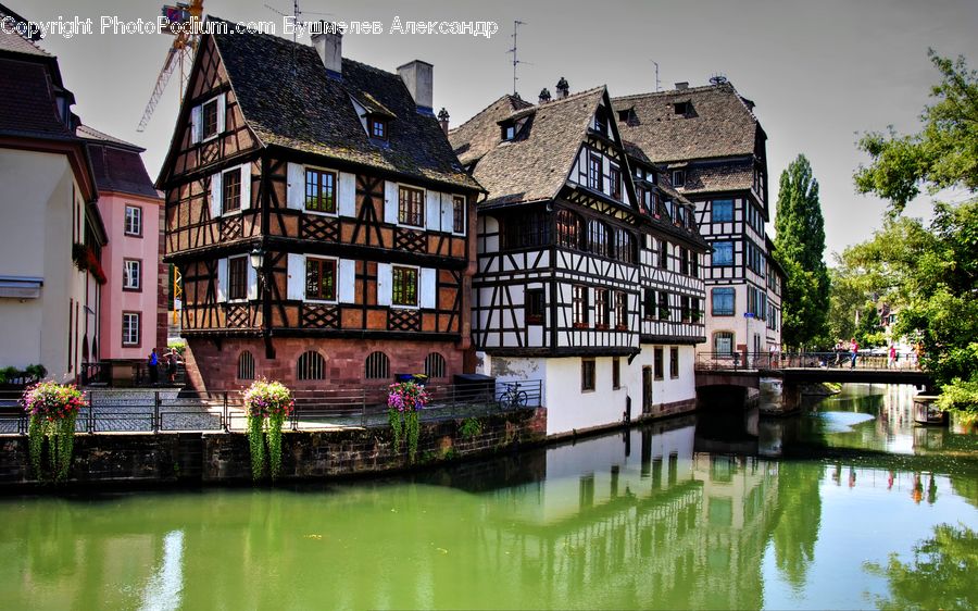 Building, Housing, Villa, Canal, Outdoors, River, Water