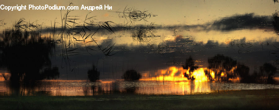 Dawn, Dusk, Sky, Sunrise, Sunset, Field, Grass