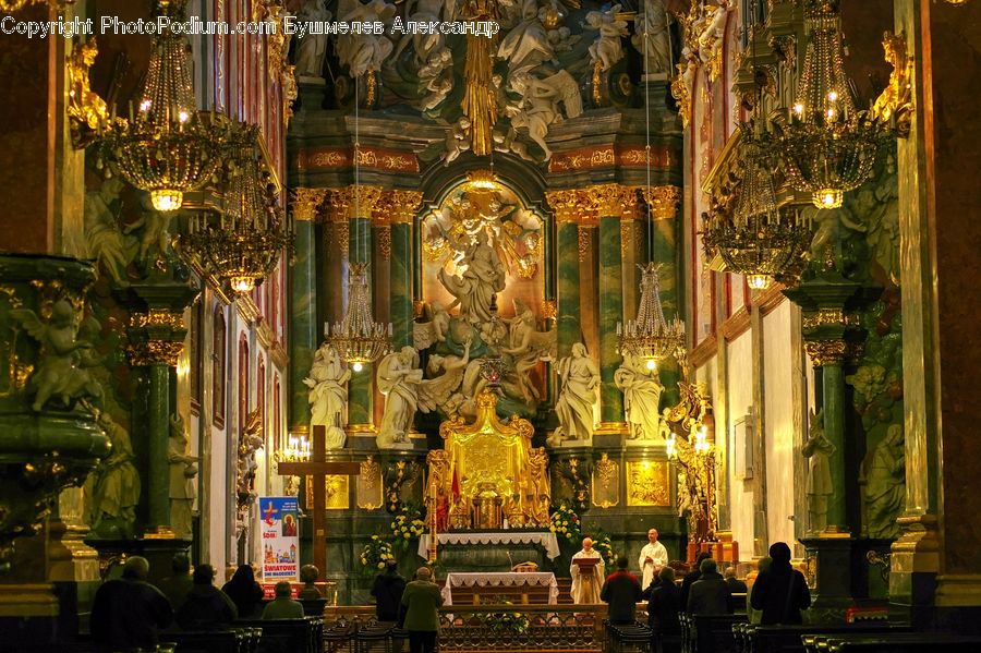 Chandelier, Lamp, Altar, Architecture, Church, Worship, Buddha