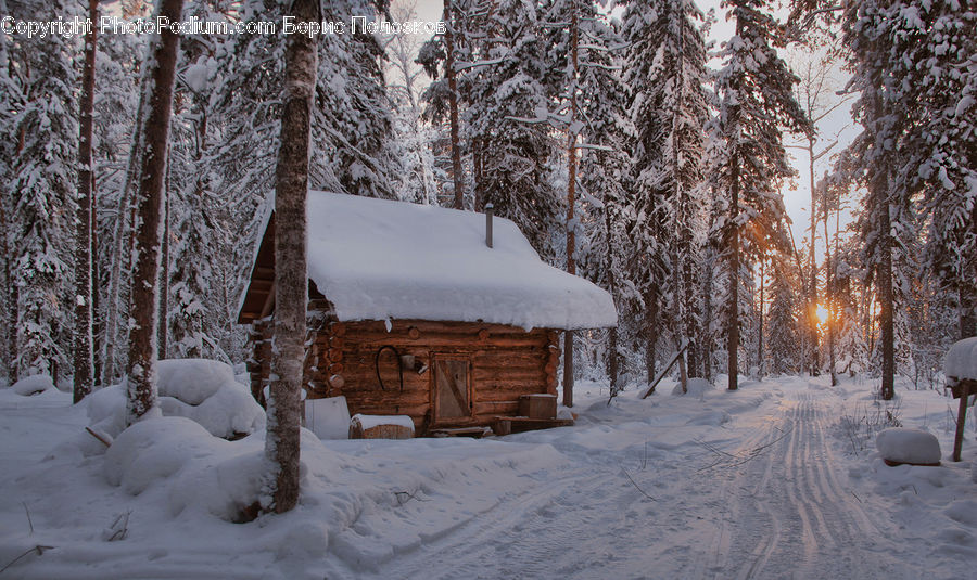 Ice, Outdoors, Snow, Cabin, Hut, Rural, Shack