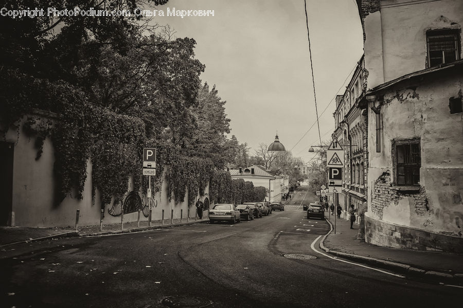 Alley, Alleyway, Road, Street, Town, Puddle, Asphalt