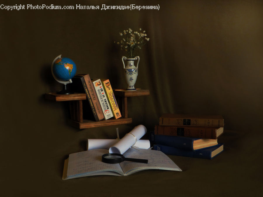 Globe, Planet, Sphere, Book, Text, Jar, Porcelain
