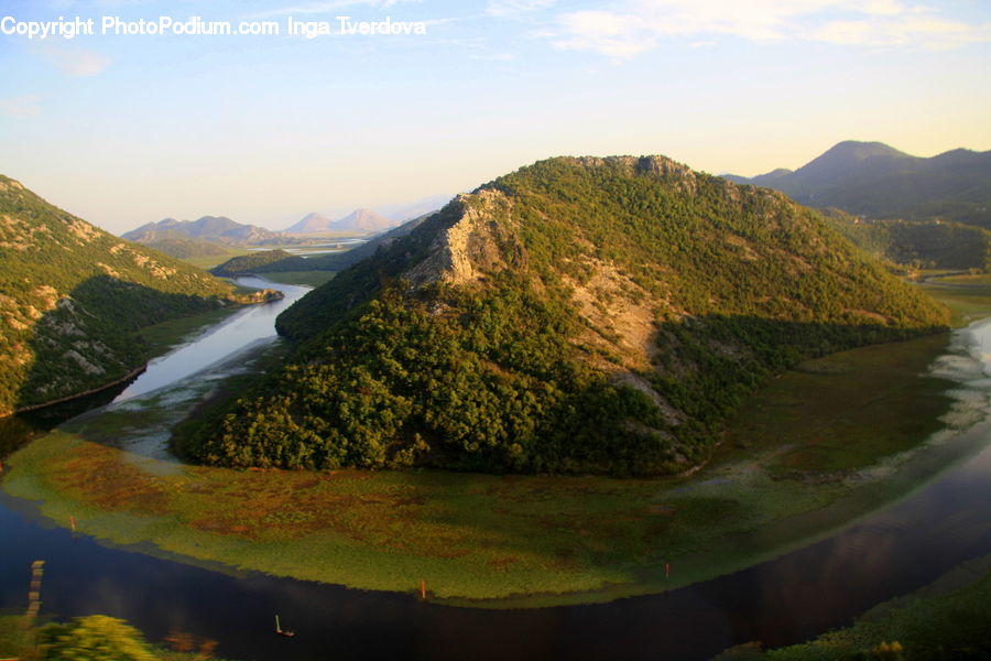 Mountain, Outdoors, Valley, River, Water, Mountain Range, Conifer