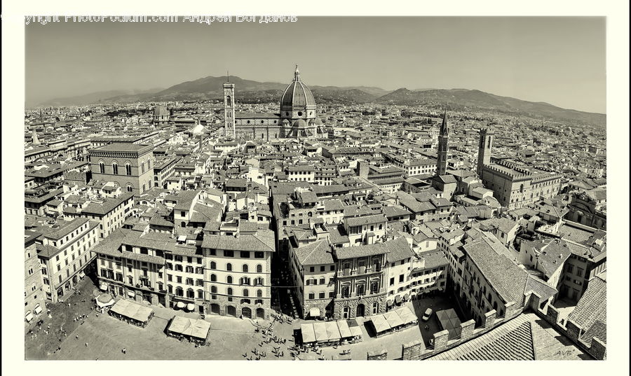Aerial View, Collage, Poster, City, Downtown, Urban, Apartment Building