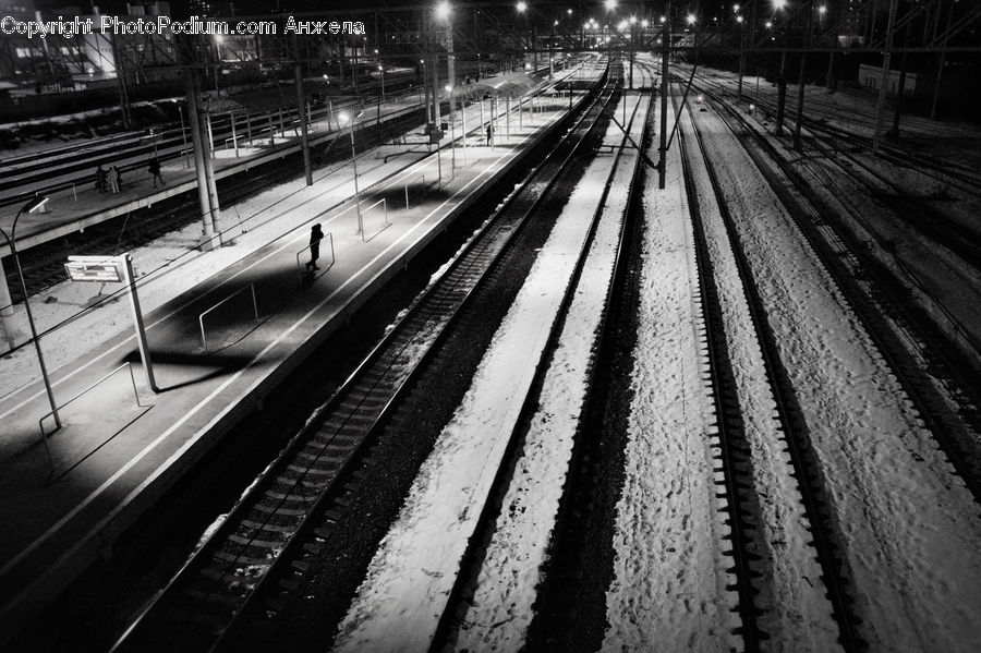 Rail, Train Track, Fence, City, Downtown, Urban