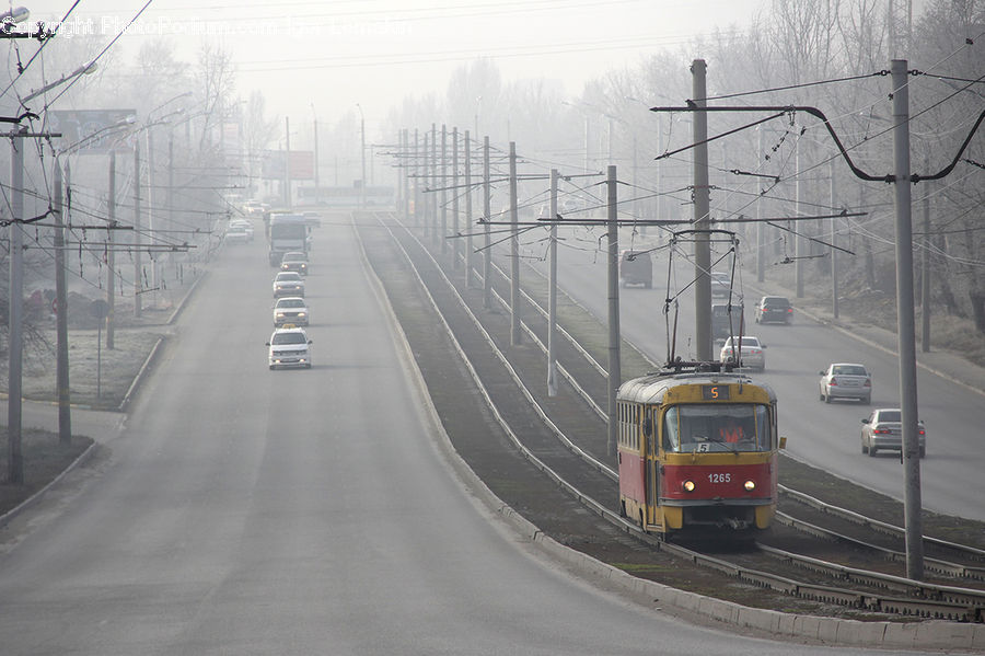 Train, Vehicle, Cable Car, Streetcar, Trolley, Blizzard, Outdoors