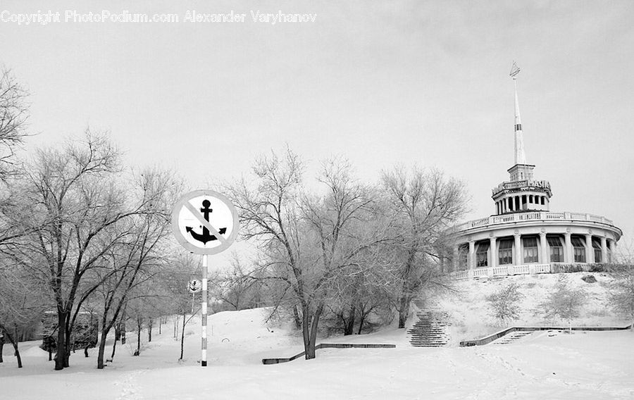 Beacon, Building, Lighthouse, Water Tower, Ice, Outdoors, Snow