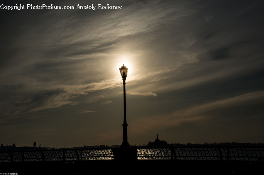 Lamp Post, Pole, Building, Housing, City, Downtown, Metropolis