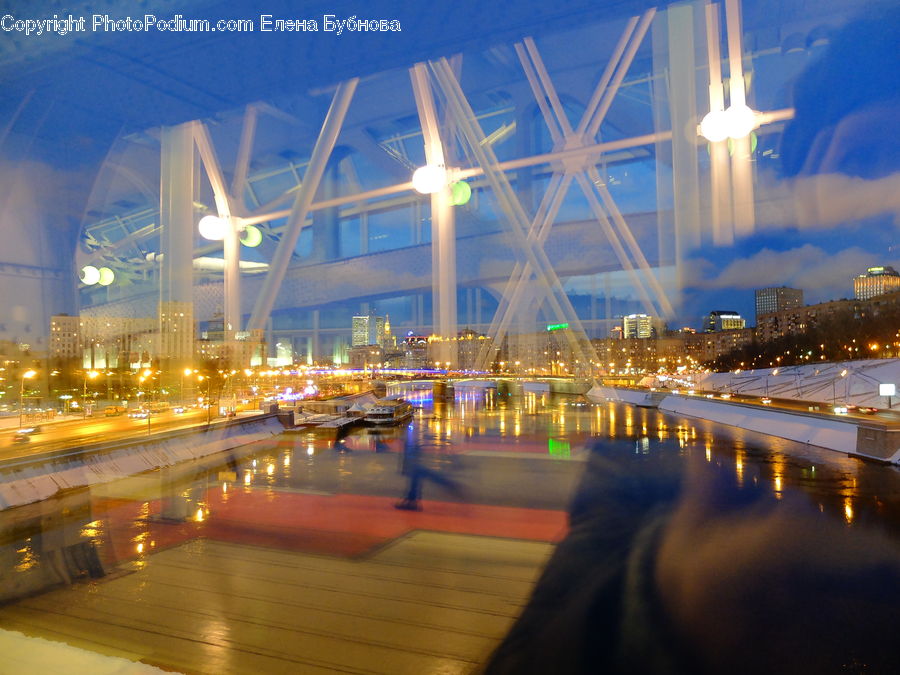 Night, Outdoors, Tunnel, Architecture, Convention Center, City, Downtown