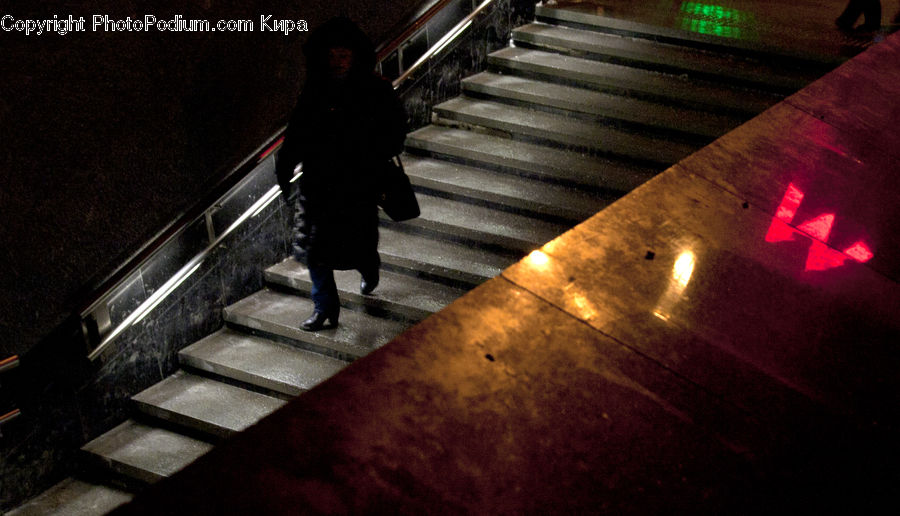 People, Person, Human, Banister, Handrail, Silhouette, Asphalt