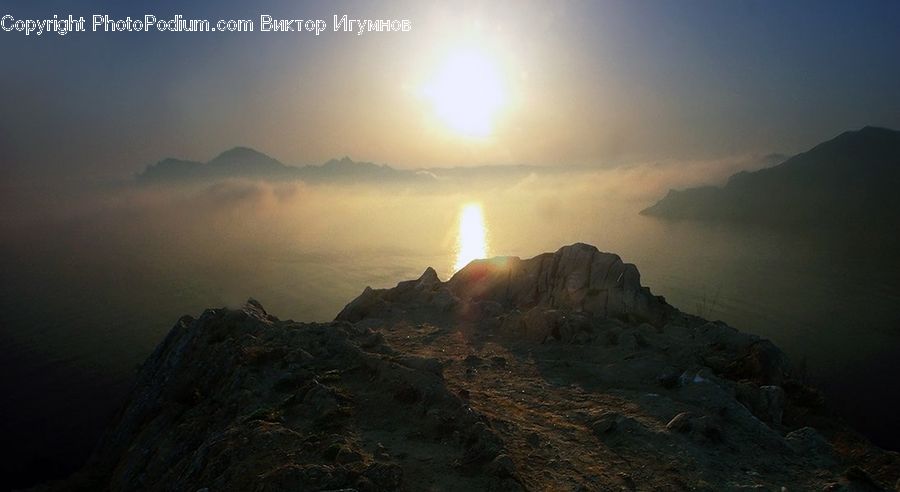 Sun, Mesa, Outdoors, Flare, Light, Sunlight, Mountain