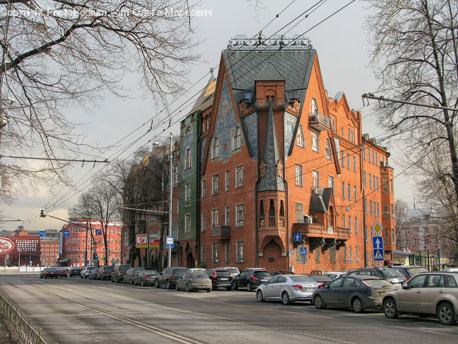 Parking, Parking Lot, Intersection, Road, Apartment Building, Building, High Rise
