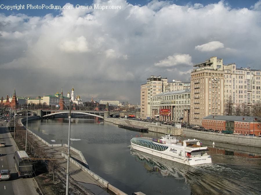 Cruise Ship, Ferry, Freighter, Ship, Tanker, Vessel, Bridge