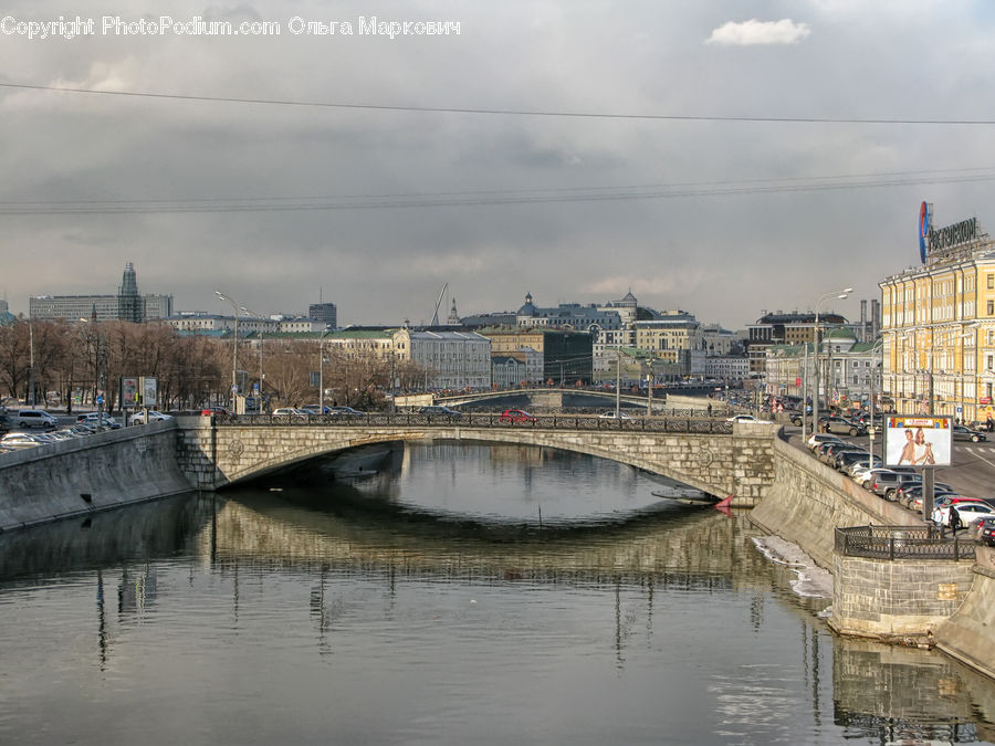 Bridge, Canal, Outdoors, River, Water, City, Downtown