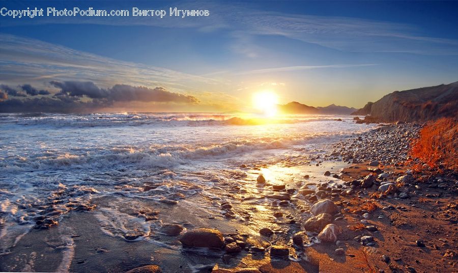 Beach, Coast, Outdoors, Sea, Water, Ocean, Pebble