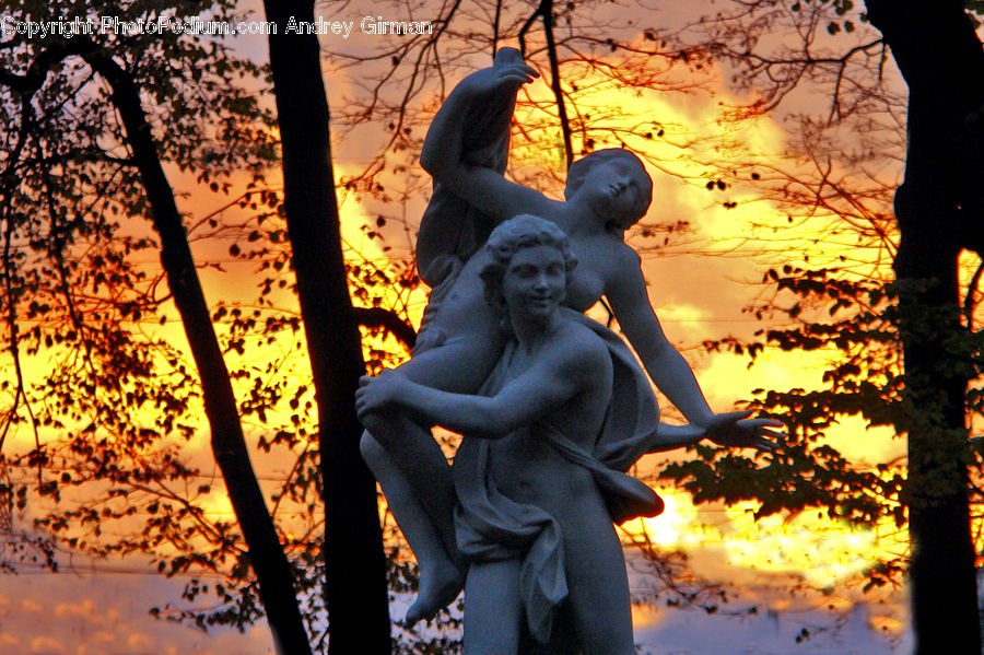 Human, People, Person, Art, Gargoyle, Statue, Fire