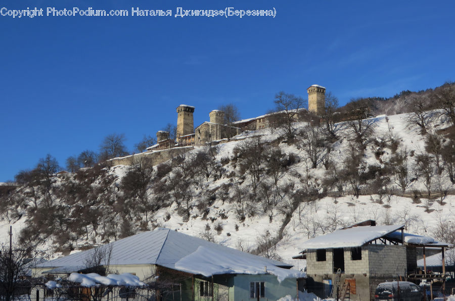 Building, Cottage, Housing, Castle, Fort, Alps, Crest