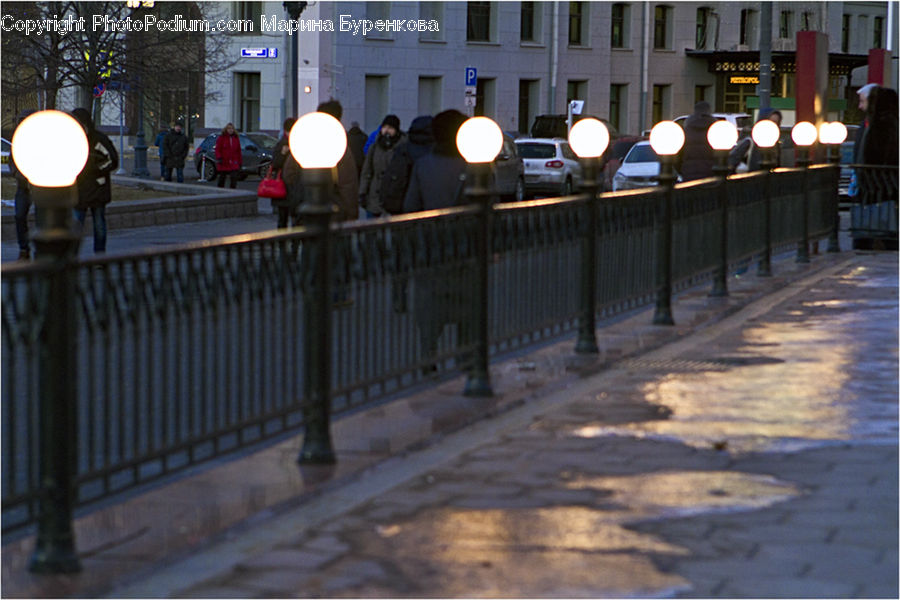 Banister, Handrail, Lighting, City, Downtown, Metropolis, Urban