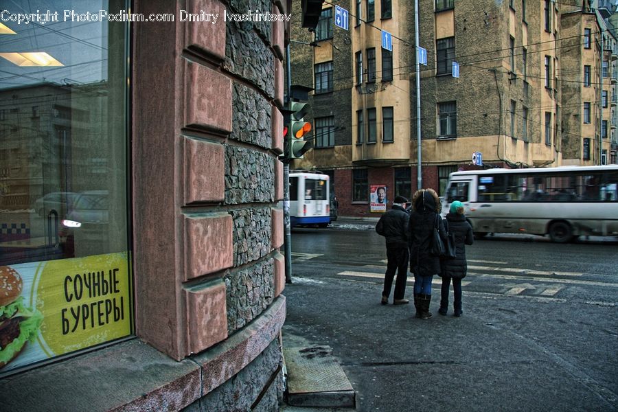 Bus, Vehicle, Alley, Alleyway, Road, Street, Town