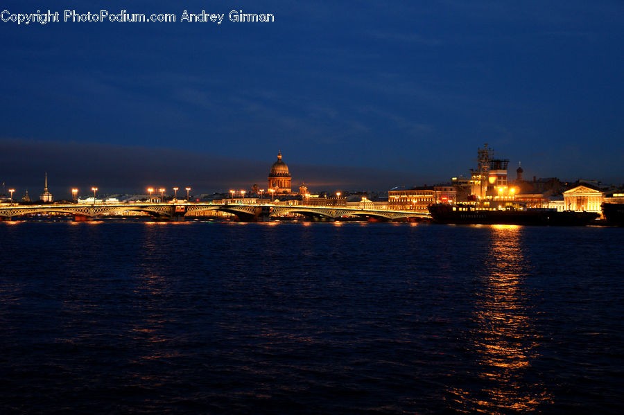 Cruise Ship, Ocean Liner, Ship, Vessel, Bridge, City, Downtown