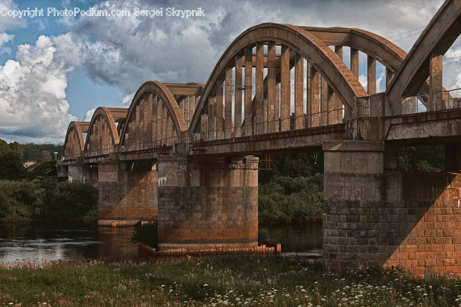 Ruins, Bridge, Fence, Wall, Brick, Arch, Column