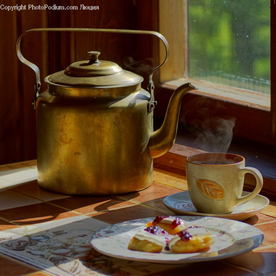 Kettle, Pot, Cup, Pottery, Teapot, Coffee Cup, Breakfast