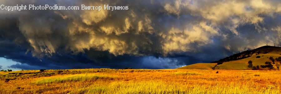 Field, Grass, Grassland, Land, Outdoors, Storm, Weather