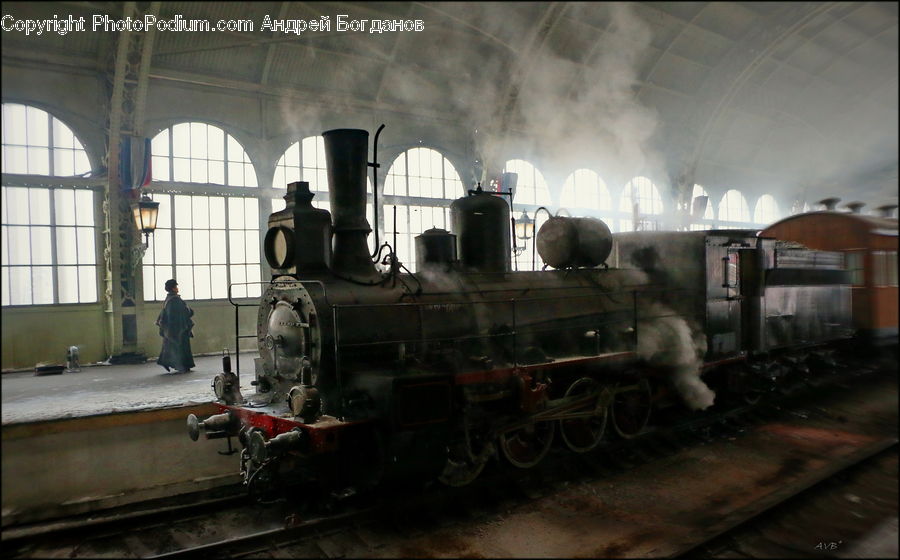 Train, Vehicle, Smoke, Locomotive, Rail, Transportation, Factory