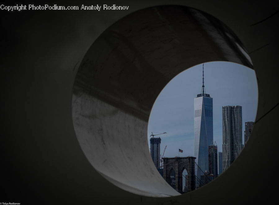 Architecture, City, Downtown, High Rise, Skyscraper, Hole, Porthole
