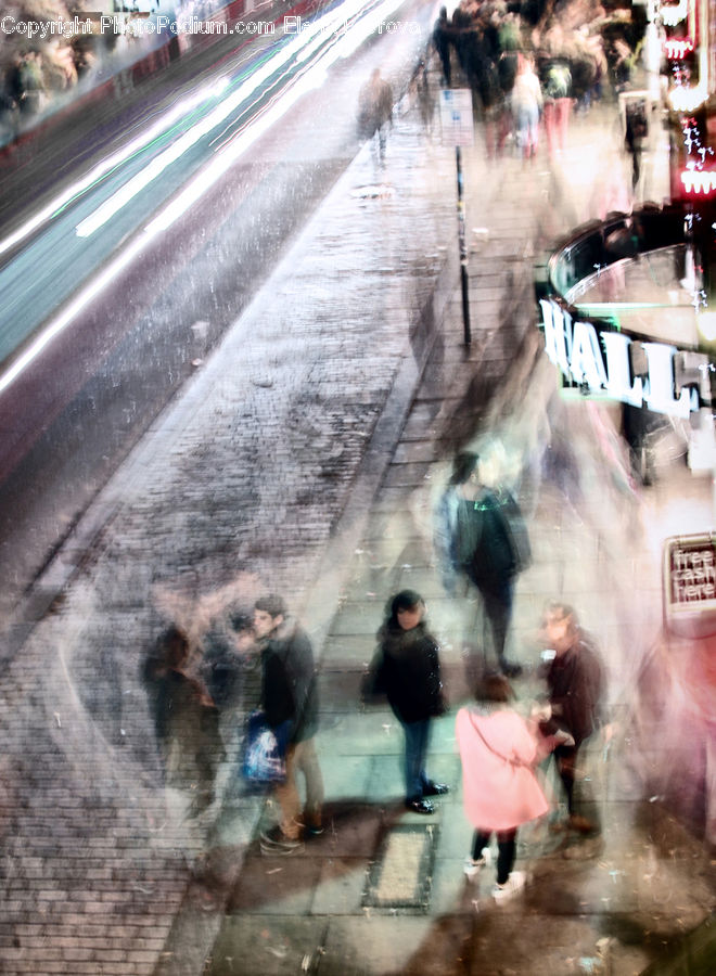 Collage, Poster, Pedestrian, Person, Road, Street, Town
