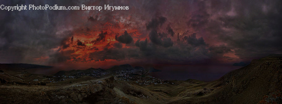Dawn, Dusk, Red Sky, Sky, Sunrise, Sunset, Eruption