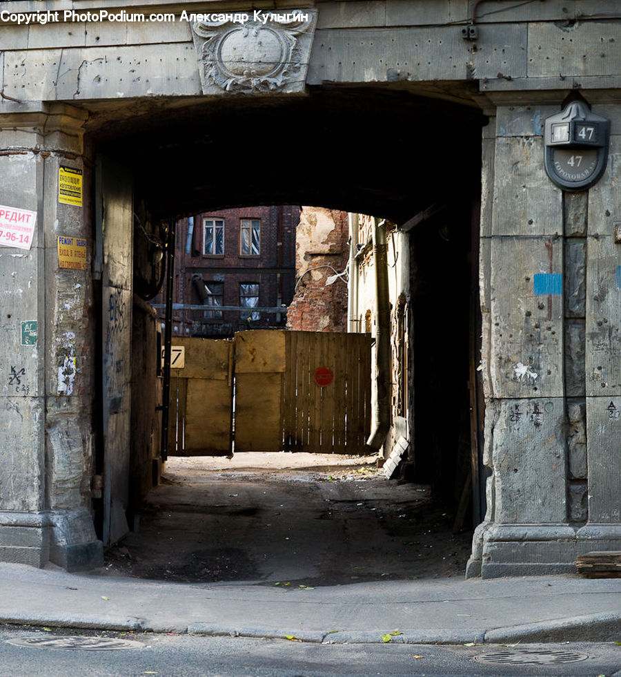 Alley, Alleyway, Road, Street, Town, Brick, Art