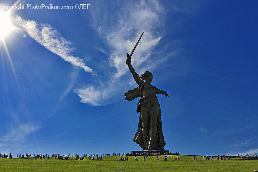 Art, Sculpture, Statue, Field, Grass, Grassland, Land