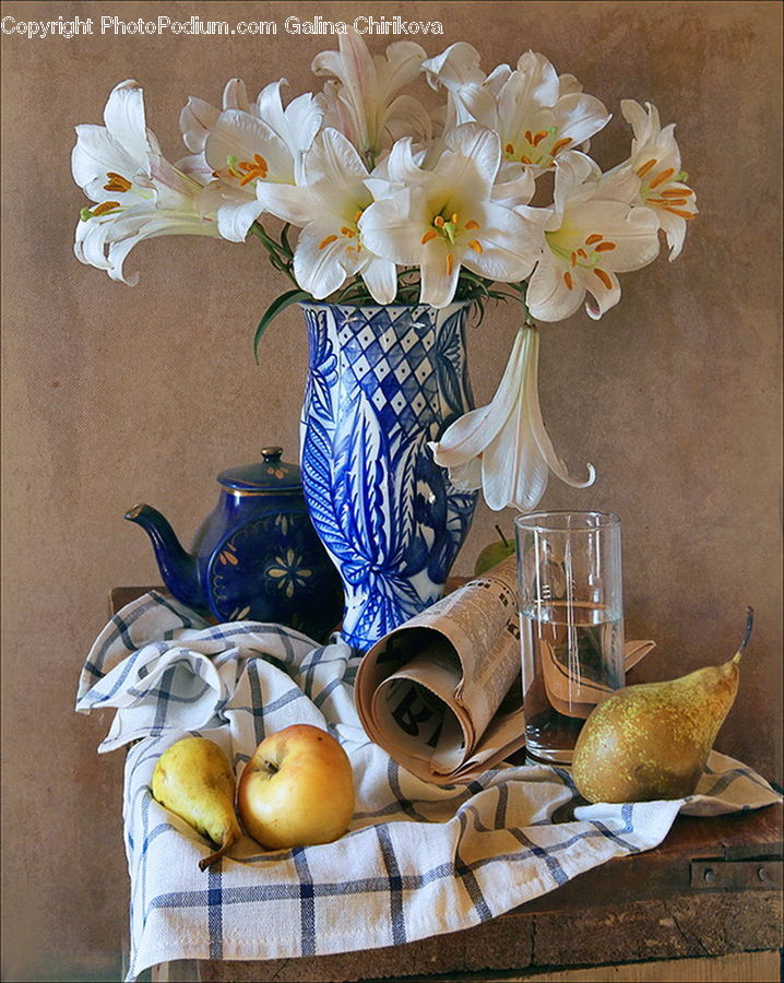 Flora, Flower, Lily, Plant, Glass, Goblet, Jar