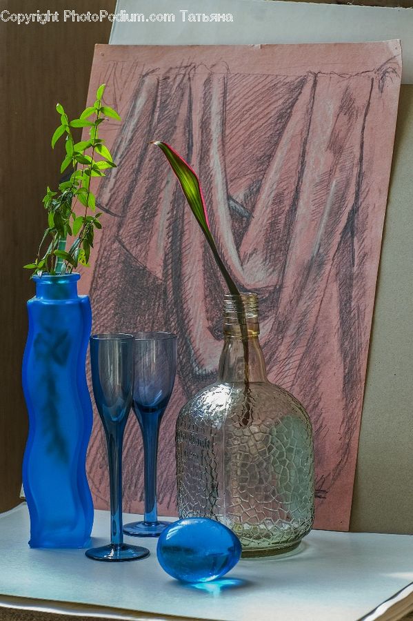 Plant, Potted Plant, Pot, Pottery, Chair, Furniture, Glass