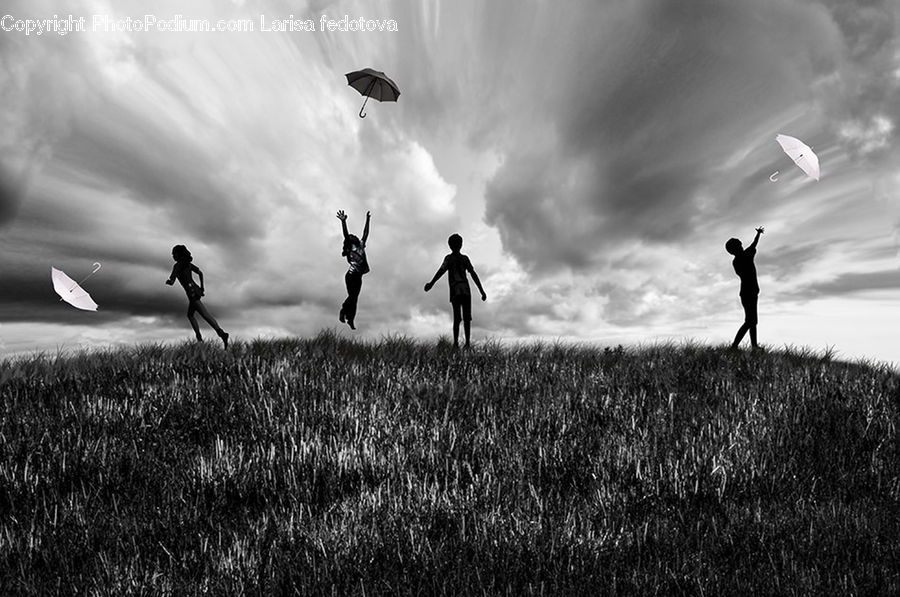 Leisure Activities, Field, Silhouette, Outdoors, People, Person