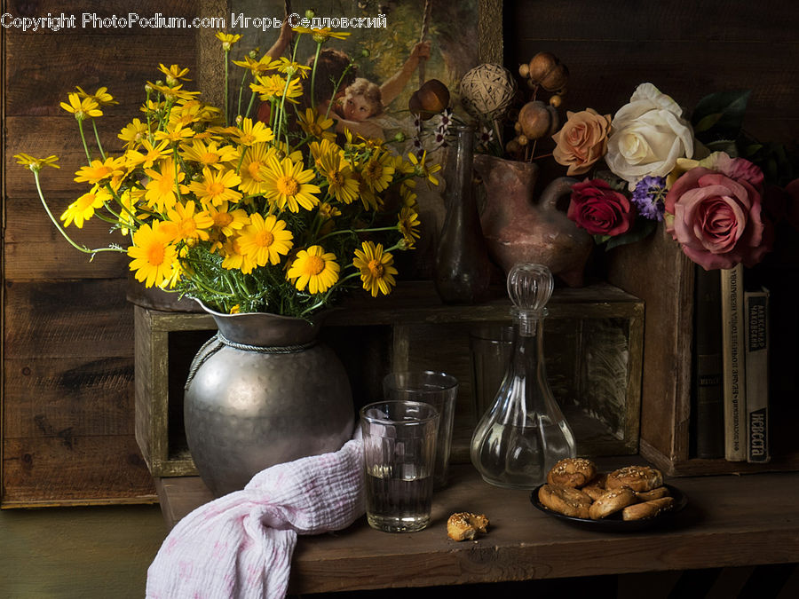 Blossom, Flower, Plant, Rose, Potted Plant, Glass, Goblet