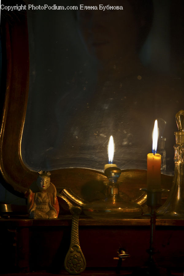 Buddha, Person, Shrine, Temple, Candle, Fire, Indoors