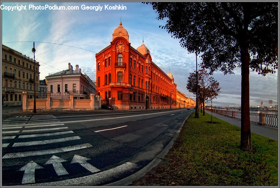 Asphalt, Road, Zebra Crossing, Dock, Pier, Building, Architecture