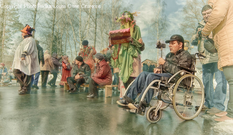 Human, People, Person, Wheelchair, Art, Bicycle, Bike