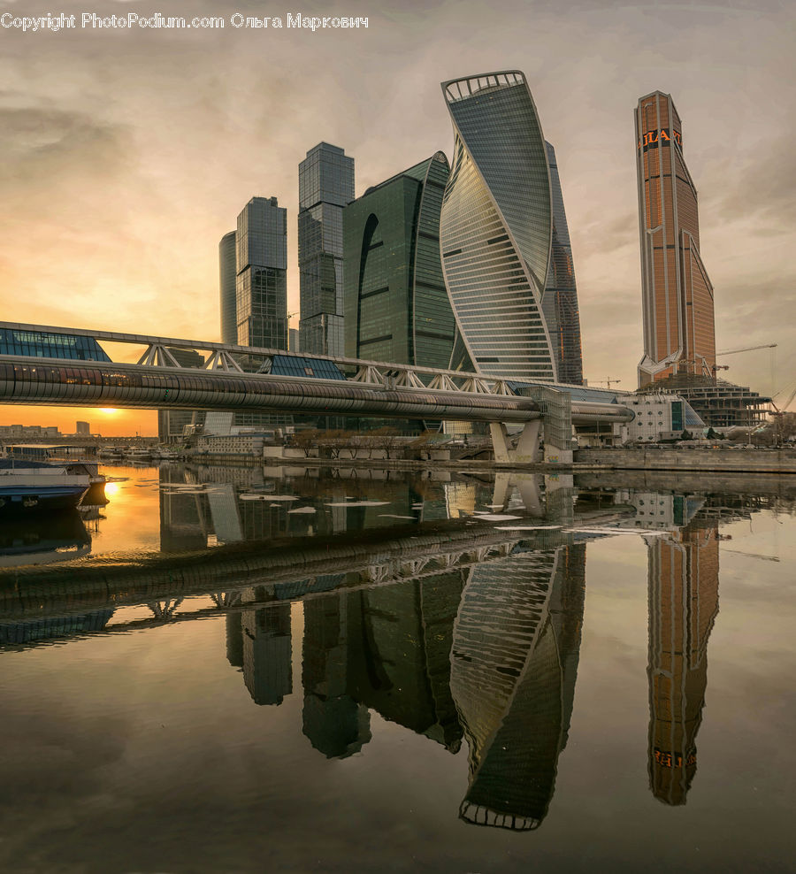 Auditorium, City, Downtown, Metropolis, Urban, Bridge, Building