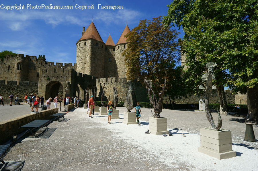 Architecture, Castle, Fort, Bench, Person, Tourist, Ancient Egypt